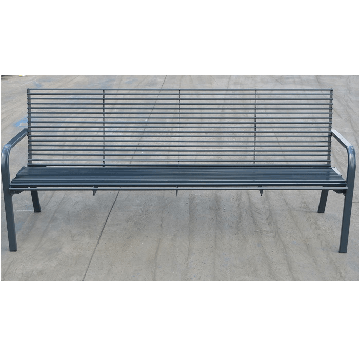 Metal bench with backrest - Image 2