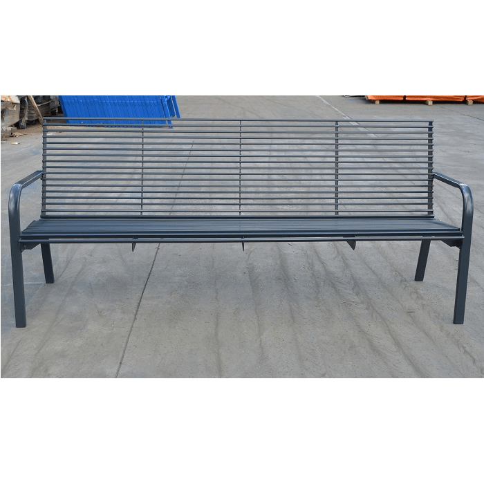 Metal bench with backrest - Image 3