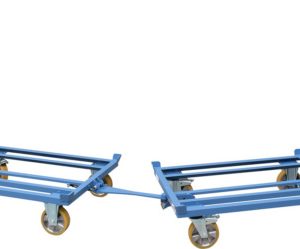 Train trolleys for pallets