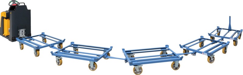 Train trolleys for pallets