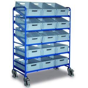 Order picking trolley-trolley for eurobox plastic box
