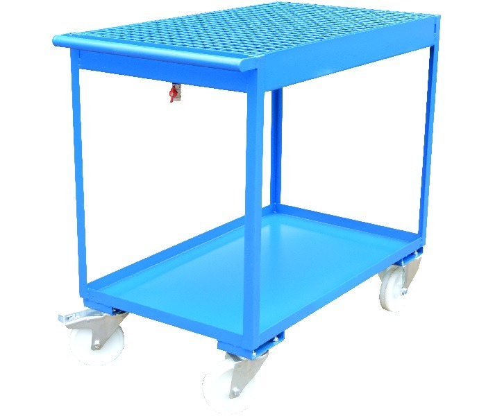 Table trolley spill tray shelves