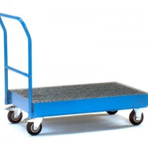 mobile spill barrel with spill trie