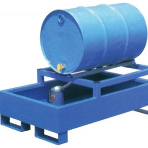 Spill tray with horizontal drum suport