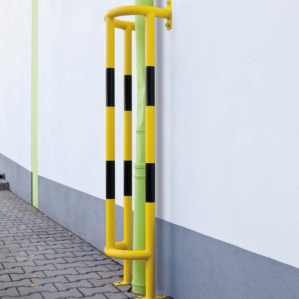 WMC08 high visibility pipe barrier installed on wall